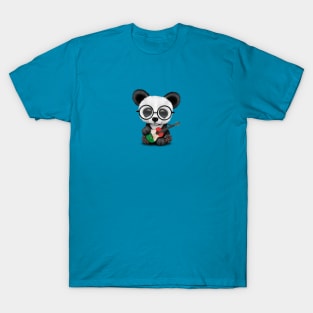 Baby Panda Playing Italian Flag Guitar T-Shirt